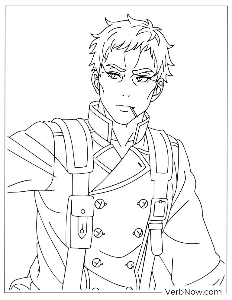 22 Free Black Butler Coloring Pages For Kids (Printable PDF) Anime Soldier Character Outline Coloring Page