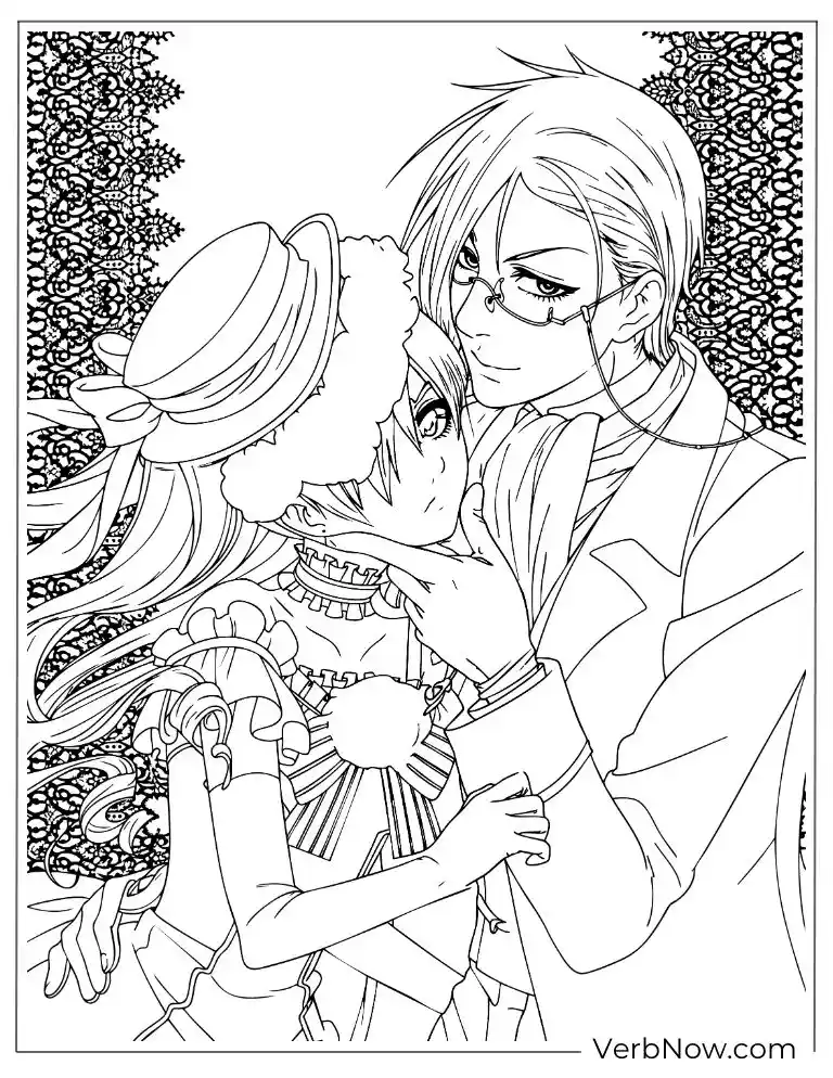 Black Butler Sebastian & Ciel Anime Coloring Page