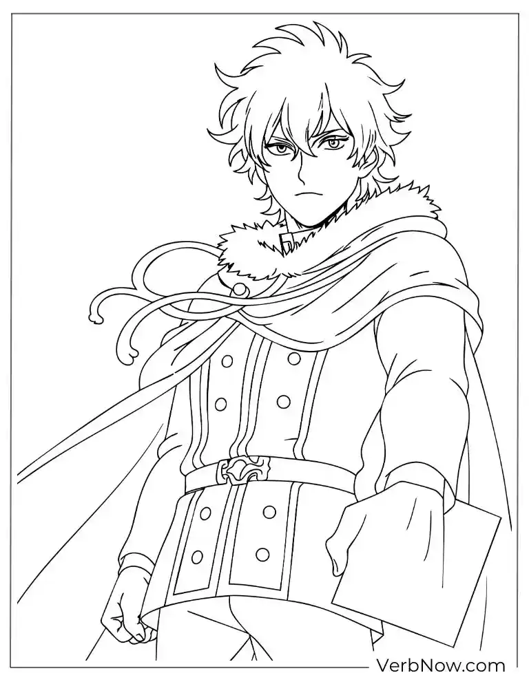 22 Free Black Clover Coloring Pages For Kids (Printable PDF) Yuno Black Clover Anime Coloring Page