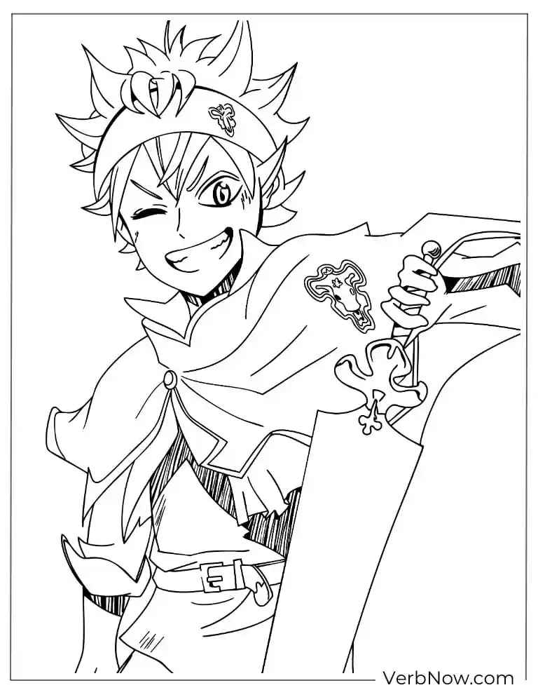 22 Free Black Clover Coloring Pages For Kids (Printable PDF) Asta Black Clover Anime Coloring Page
