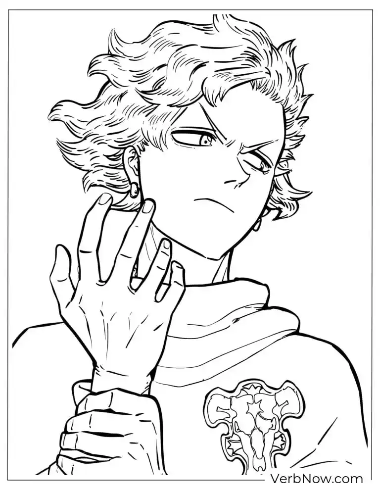 22 Free Black Clover Coloring Pages For Kids (Printable PDF) Luck Voltia Black Clover Anime Coloring Page