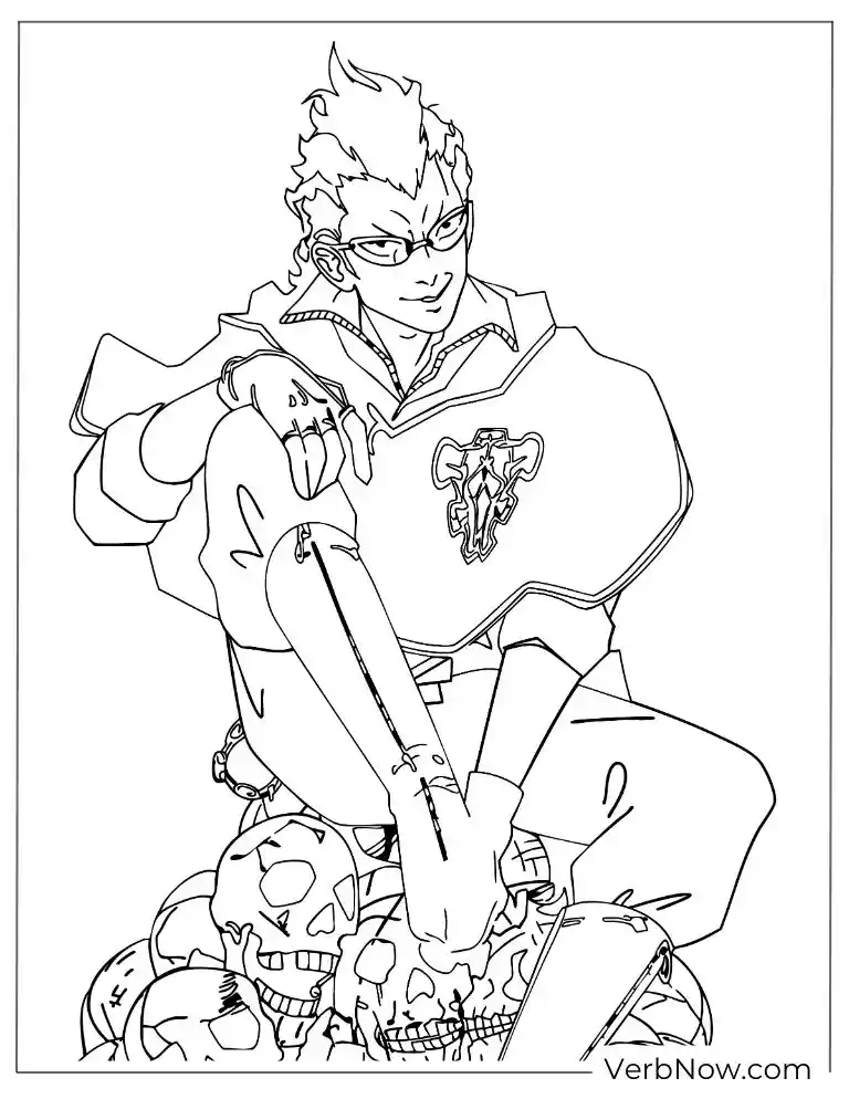 22 Free Black Clover Coloring Pages For Kids (Printable PDF) Magna Swing Black Clover Anime Coloring Page