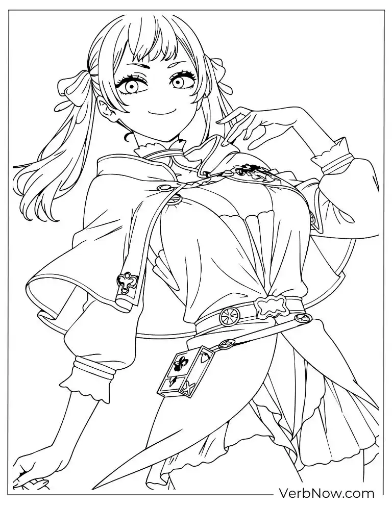 22 Free Black Clover Coloring Pages For Kids (Printable PDF) Black Clover Mimosa Vermillion Coloring Page