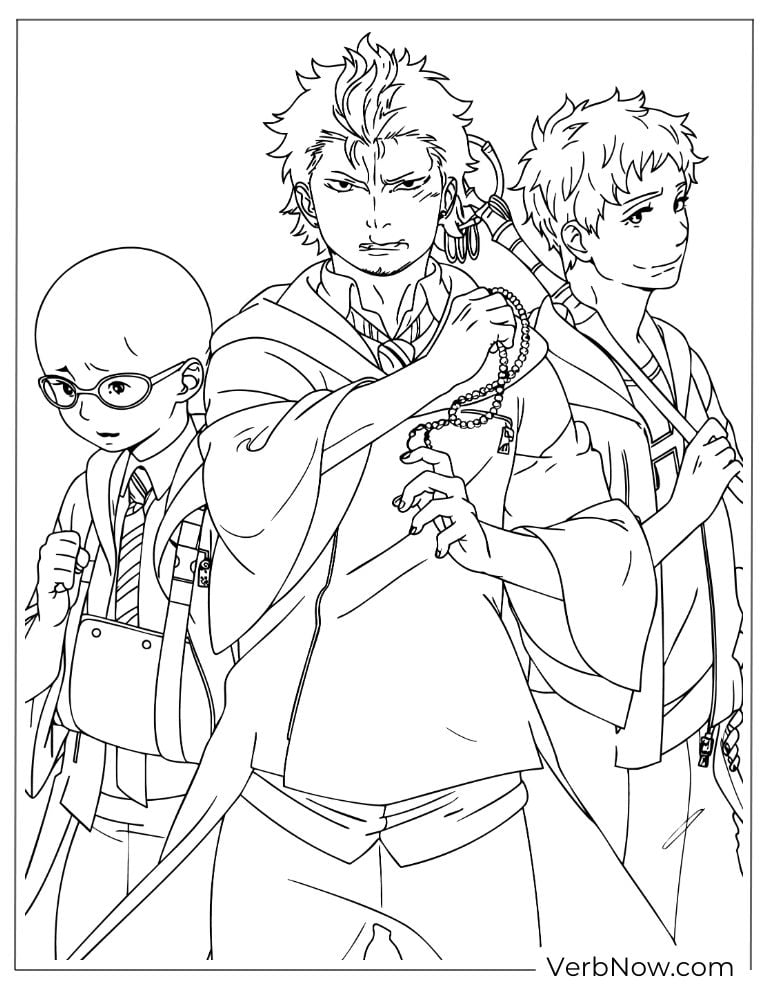 22 Free Blue Exorcist Coloring Pages (Printable PDF) The exorcist team standing together