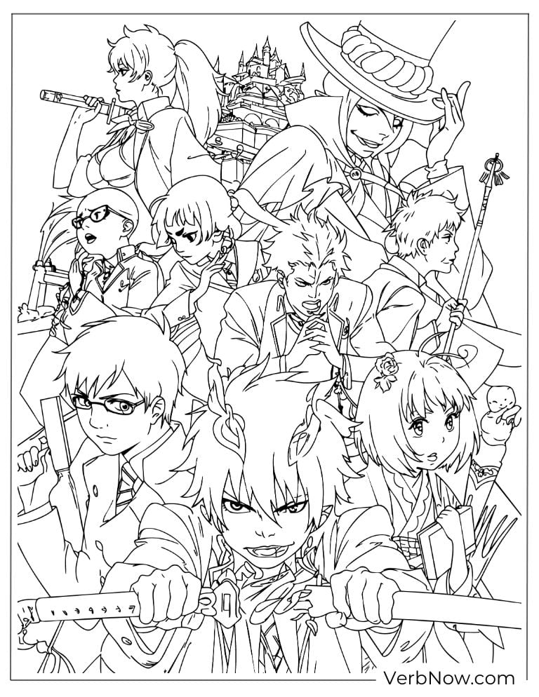 22 Free Blue Exorcist Coloring Pages (Printable PDF) Blue Exorcist characters ready for action