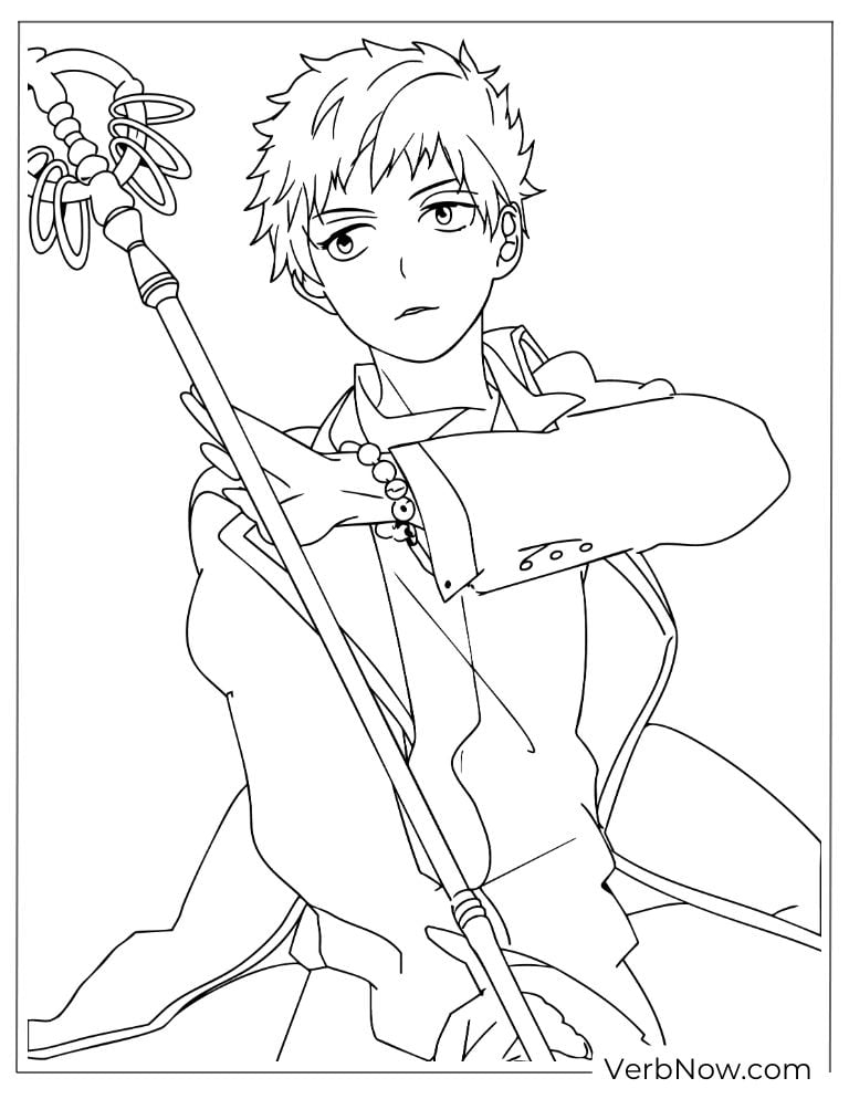 22 Free Blue Exorcist Coloring Pages (Printable PDF) Rin holding his sword seriously, ready for an exorcist battle