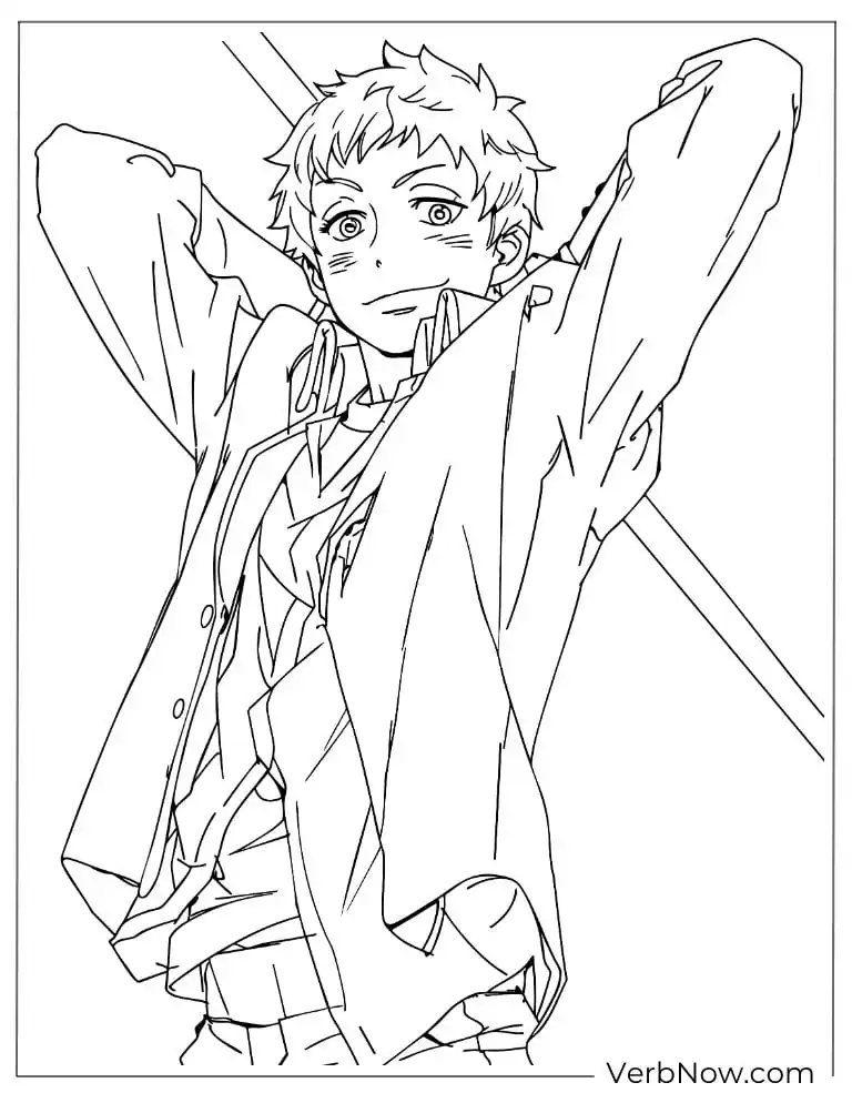 22 Free Blue Exorcist Coloring Pages (Printable PDF) Rin stretching with a relaxed expression after training