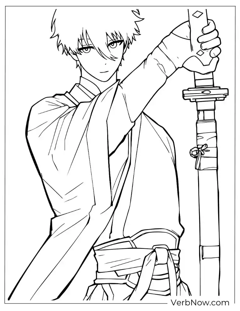 22 Free Blue Lock Coloring Pages (100% Printable PDF) Rin holding his weapon upright
