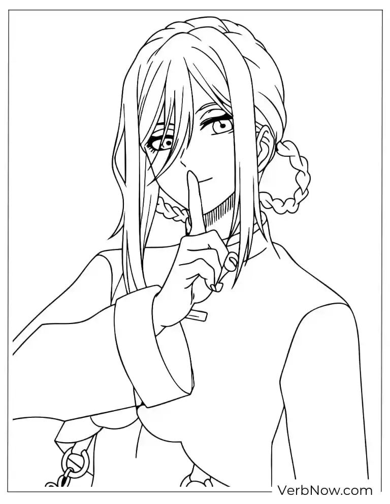 22 Free Blue Lock Coloring Pages (100% Printable PDF) Hyoma holding a finger to their lips in a quiet gesture