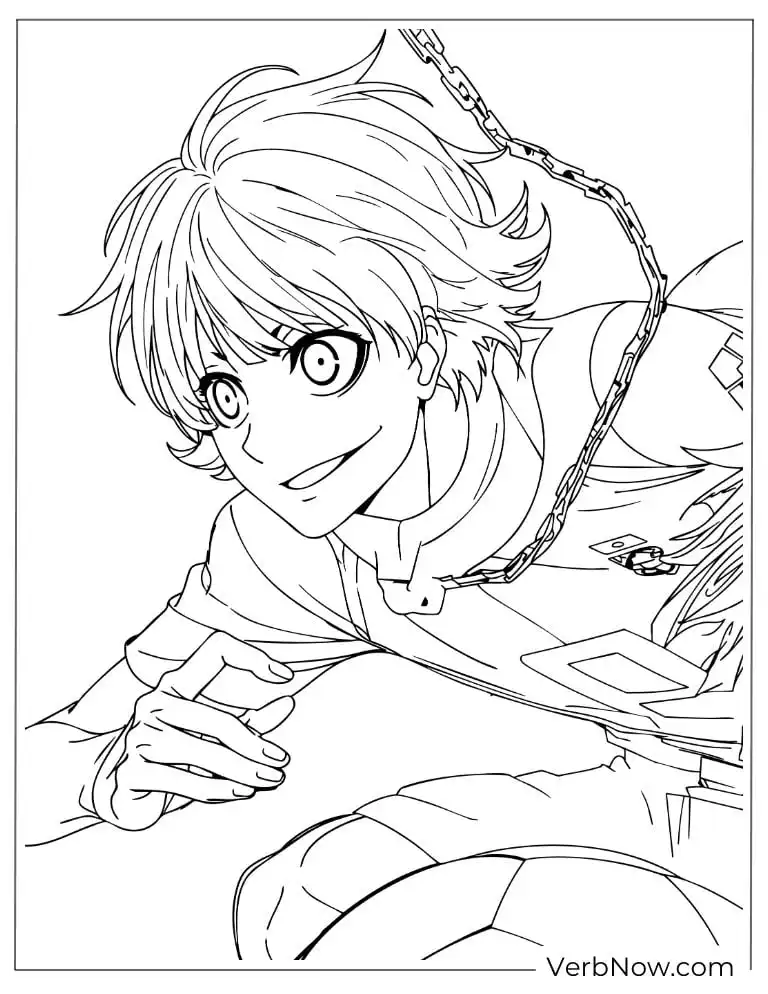 22 Free Blue Lock Coloring Pages (100% Printable PDF) Nagi reaching forward with a mischievous smile