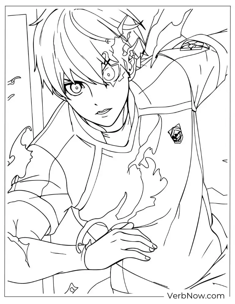 22 Free Blue Lock Coloring Pages (100% Printable PDF) Isagi lunging forward with fiery power and focus