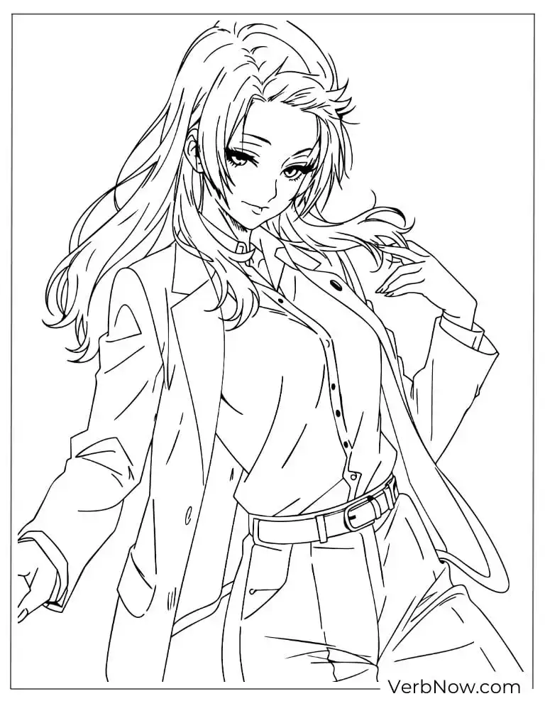 22 Free Blue Lock Coloring Pages (100% Printable PDF) Koyuki posing confidently in casual fashion