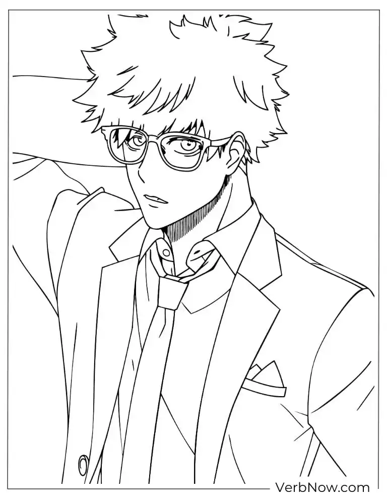 22 Free Blue Lock Coloring Pages (100% Printable PDF) Yukimiya in a suit with a cool, calm expression