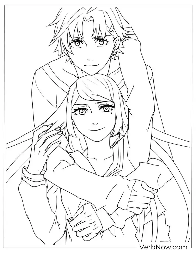 22 Free Bungou Stray Dogs Coloring Pages (Printable PDF) Atsushi standing behind a smiling gir