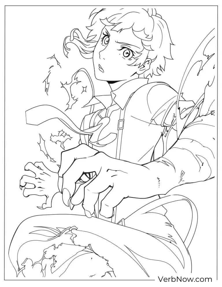 22 Free Bungou Stray Dogs Coloring Pages (Printable PDF) Atsushi using his powers by flowing energy and motion.