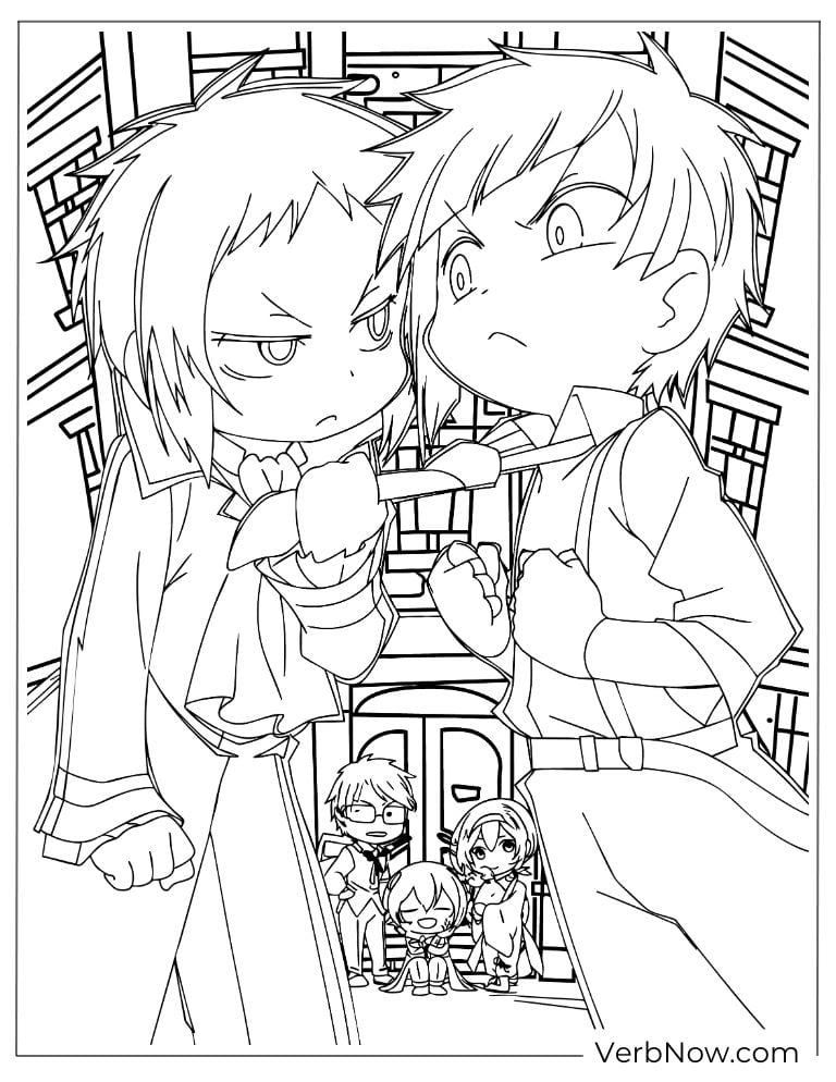 22 Free Bungou Stray Dogs Coloring Pages (Printable PDF) Chibi-style Atsushi and Akutagawa facing off with intense expressions