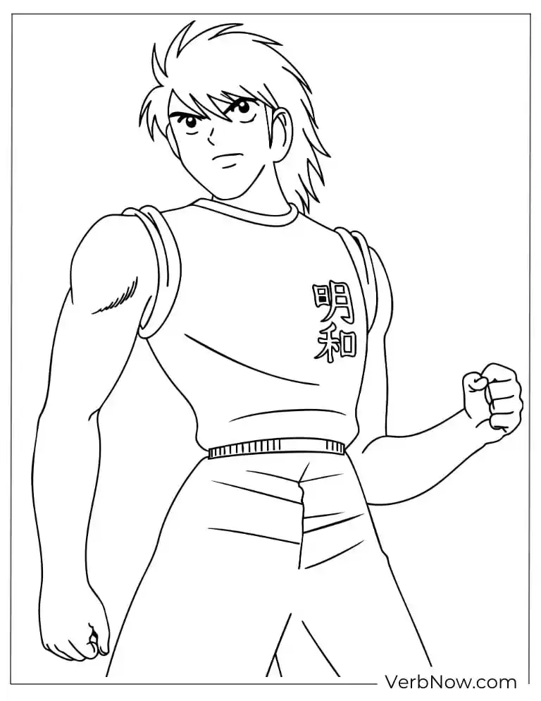 22 Free Captain Tsubasa Coloring Pages (100% Printable PDF) Captain Tsubasa Kojiro Hyuga Coloring Page