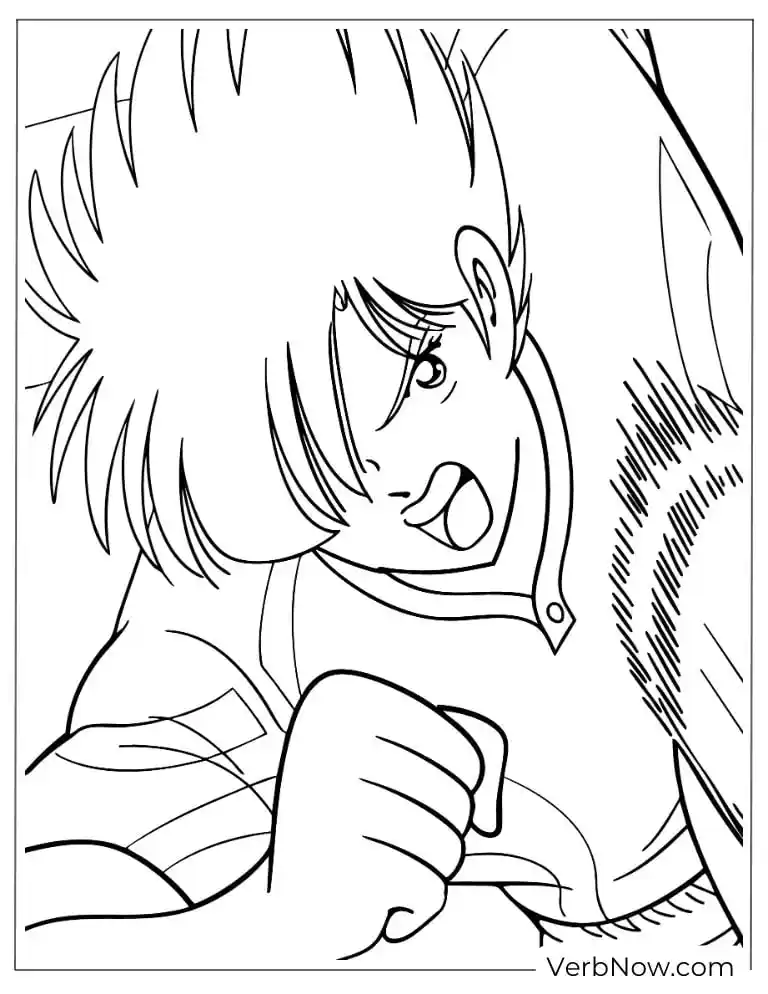22 Free Captain Tsubasa Coloring Pages (100% Printable PDF) Anime Fighter Action Coloring Page Outline