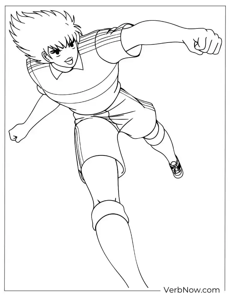 22 Free Captain Tsubasa Coloring Pages (100% Printable PDF) Tsubasa Anime Soccer Star Coloring Page