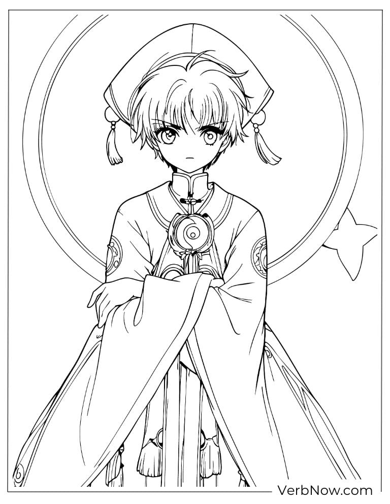 22 Free Cardcaptor Sakura Coloring Pages (Printable PDF) Syaoran Li Cardcaptor Sakura Coloring Page