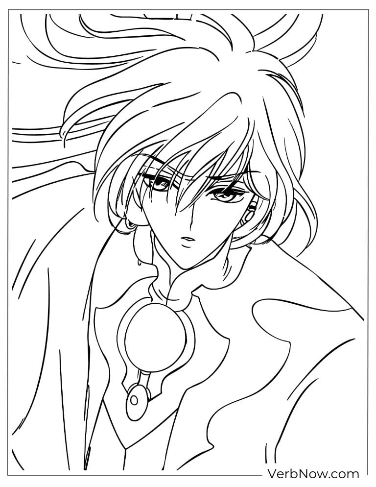 22 Free Cardcaptor Sakura Coloring Pages (Printable PDF) Anime Boy Character Coloring Page Line Art