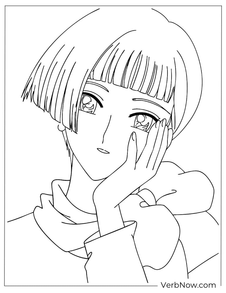 22 Free Cardcaptor Sakura Coloring Pages (Printable PDF) Anime Girl Portrait Outline Drawing Coloring Page