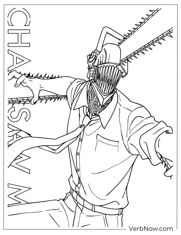 22 Free Chainsaw Man Coloring Pages For Fun (Printable PDF) Denji Chainsaw Man in the battle