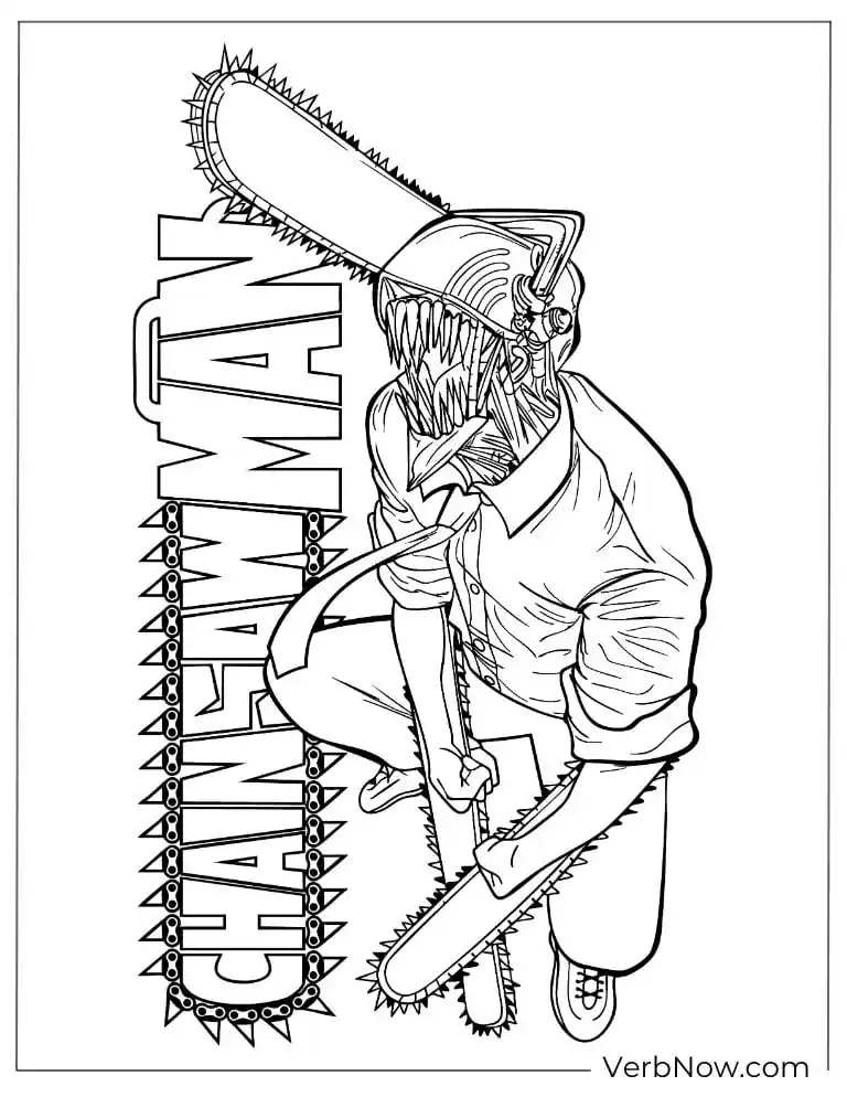22 Free Chainsaw Man Coloring Pages For Fun (Printable PDF) Chainsaw Man Denji ready for the battle