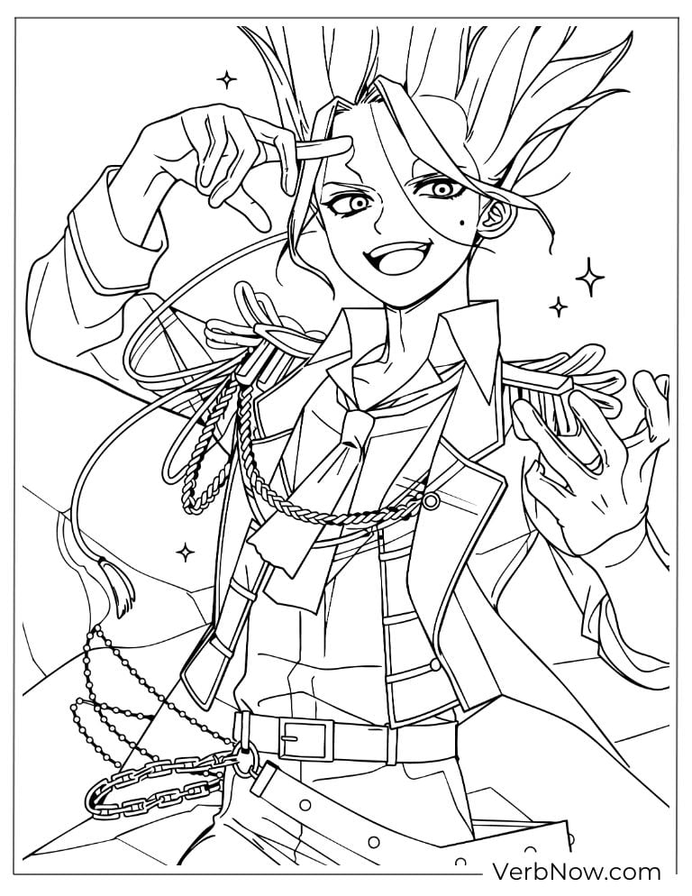 22 Free Dr. Stone Coloring Pages (100% Printable PDF) Dr. Stone Senku Anime Character Coloring Page