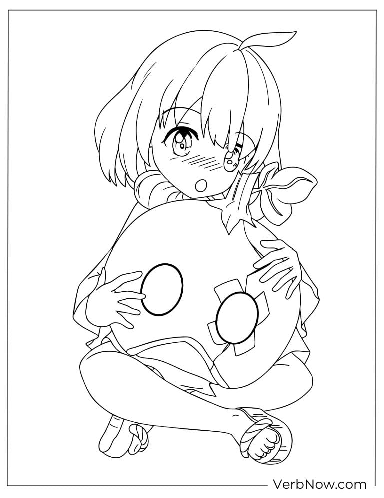 22 Free Dr. Stone Coloring Pages (100% Printable PDF) Cute Anime Girl Hugging Monster Coloring Page