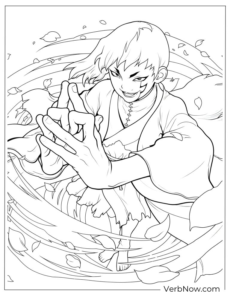 22 Free Dr. Stone Coloring Pages (100% Printable PDF) Anime Ninja Jutsu Hand Sign Coloring Page Printable