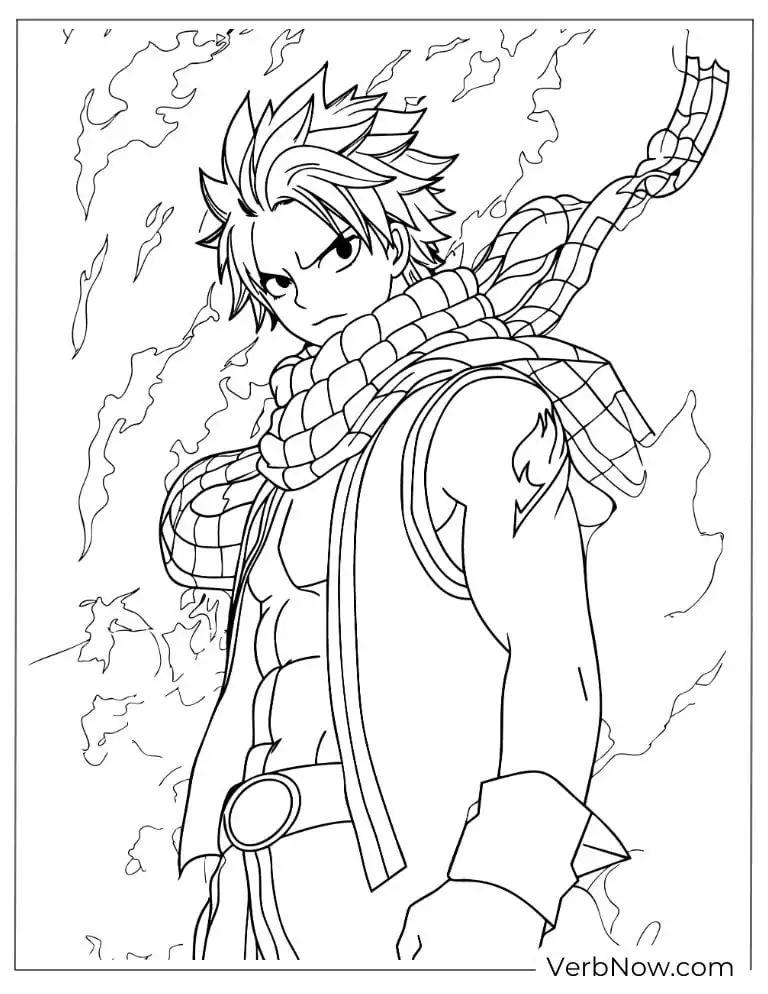 22 Free Fairy Tail Coloring Pages (100% Printable PDF) Natsu Dragneel Fairy Tail Fire Dragon Slayer Coloring Page