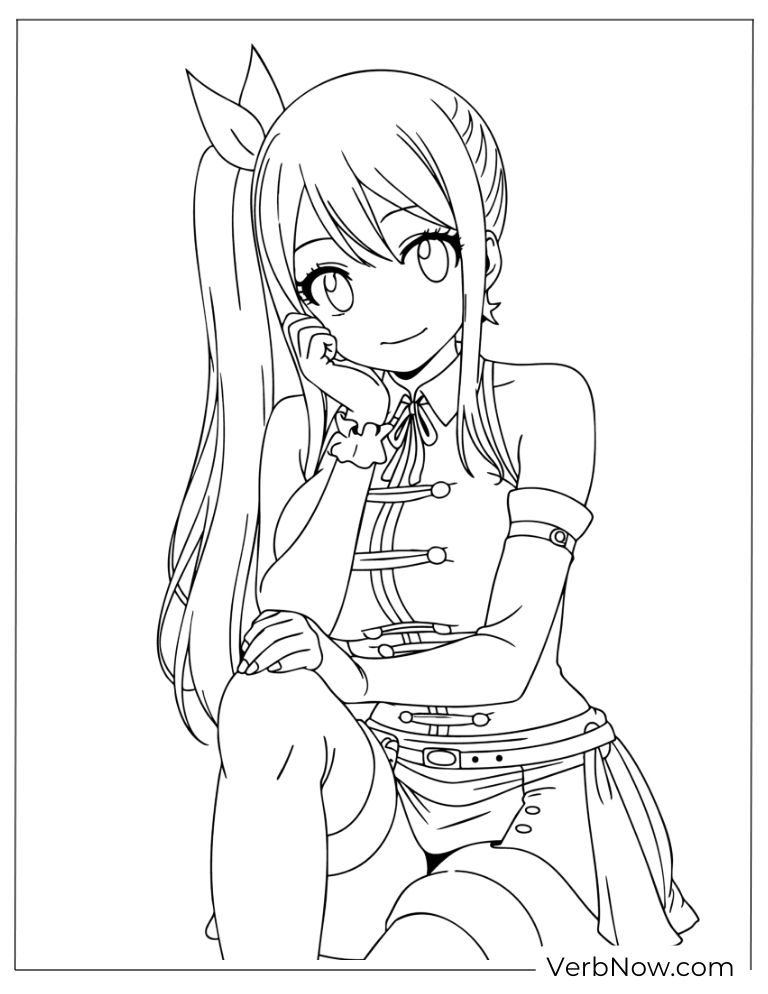 22 Free Fairy Tail Coloring Pages (100% Printable PDF) Lucy Heartfilia Fairy Tail Coloring Page