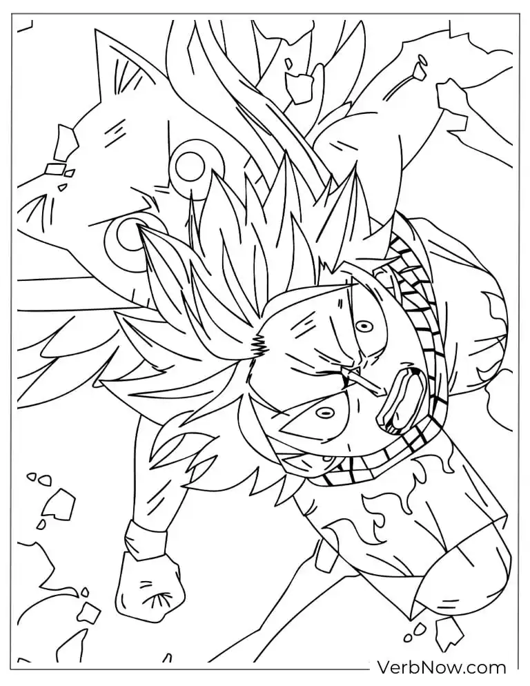 22 Free Fairy Tail Coloring Pages (100% Printable PDF) Intense Anime Fight Coloring Page Action Scene