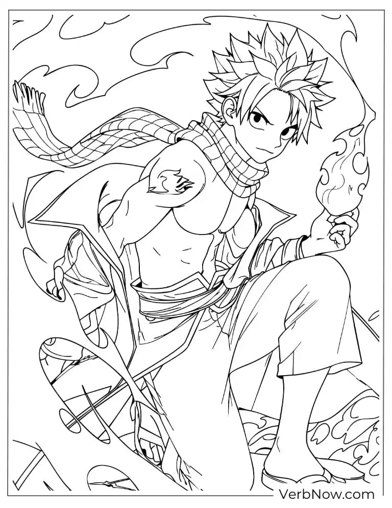 22 Free Fairy Tail Coloring Pages (100% Printable PDF) Natsu Dragneel Fairy Tail Coloring Page