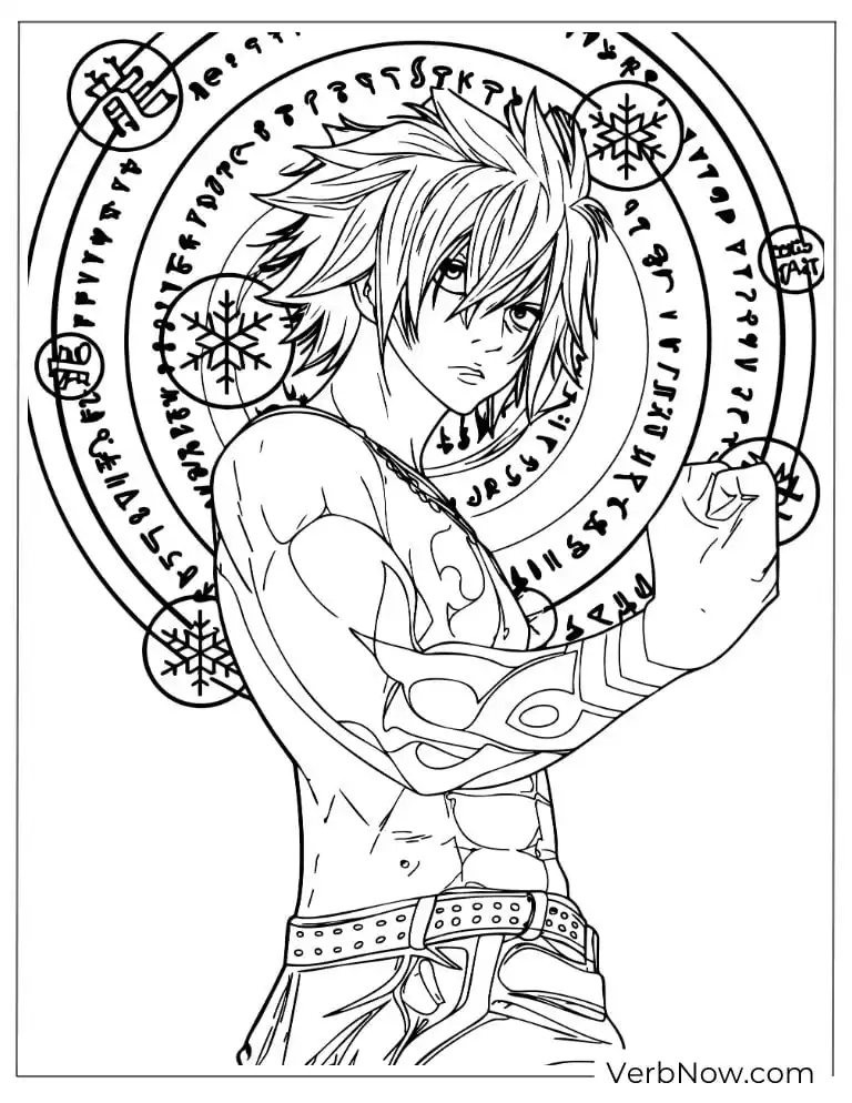 22 Free Fairy Tail Coloring Pages (100% Printable PDF) Gray Fullbuster Fairy Tail Anime Coloring Page