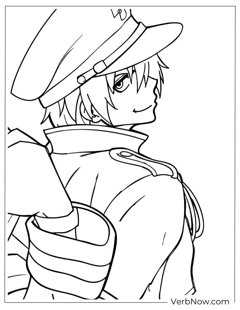 22 Free Fire Force Coloring Pages (Printable PDF) Anime Boy in Military Uniform Coloring Page