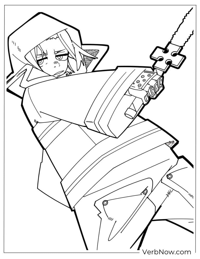 22 Free Fire Force Coloring Pages (Printable PDF) Fire Force Anime Character Coloring Page Line Art