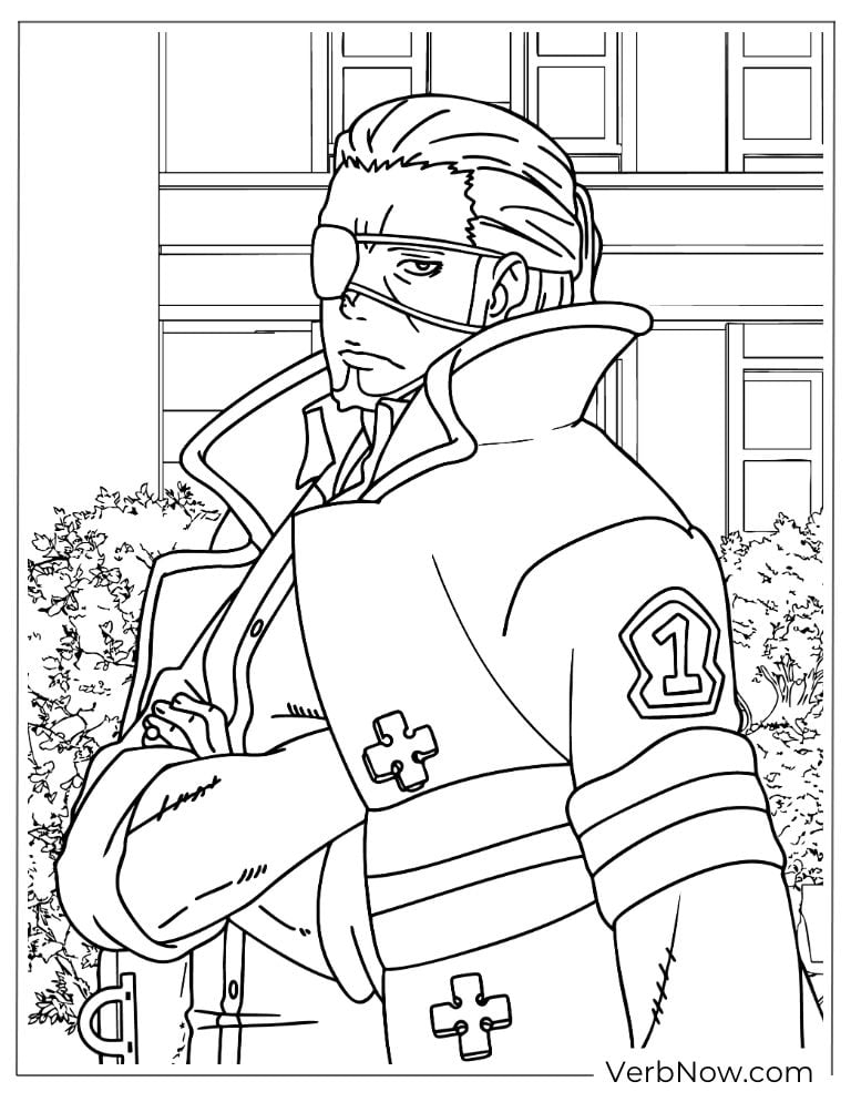 22 Free Fire Force Coloring Pages (Printable PDF) Fire Force Leonard Burns Coloring Page Printable