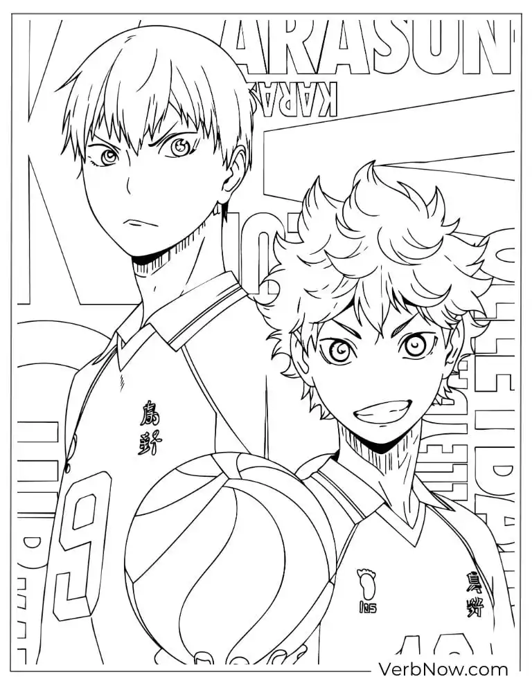 22 Free Haikyuu Coloring Pages for Fan (Printable PDF) Haikyuu Hinata and Kageyama Coloring Page Printable