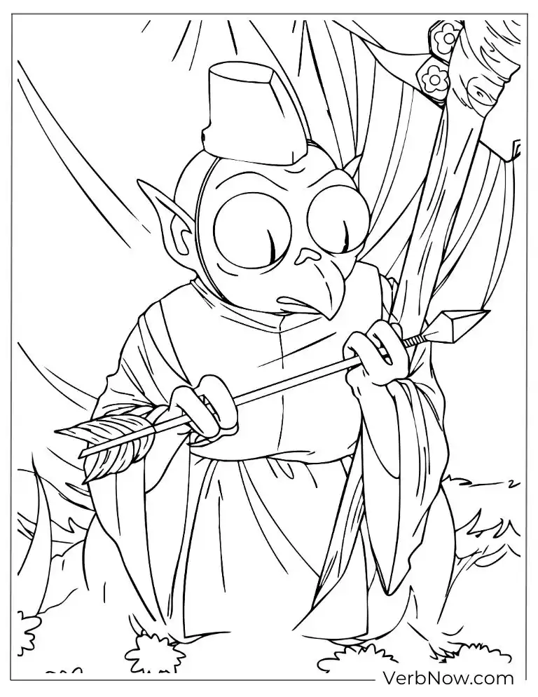 22 Free Inuyasha Coloring Pages For Kids (Printable PDF) Traditional Tengu Holding Arrow Coloring Page