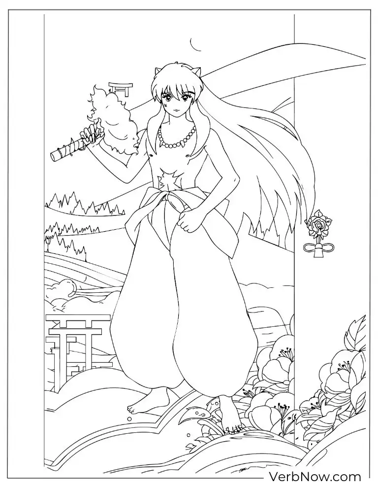 22 Free Inuyasha Coloring Pages For Kids (Printable PDF) Inuyasha Anime Character Coloring Page