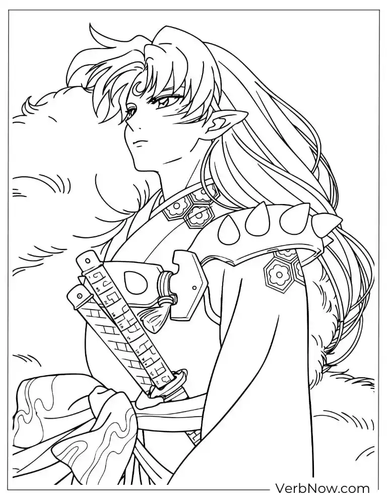 22 Free Inuyasha Coloring Pages For Kids (Printable PDF) Sesshomaru Anime Coloring Page Printable