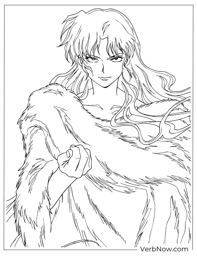 22 Free Inuyasha Coloring Pages For Kids (Printable PDF) Sesshomaru Anime Character Coloring Page