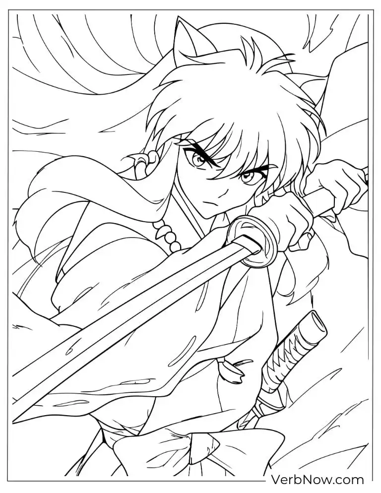 22 Free Inuyasha Coloring Pages For Kids (Printable PDF) Inuyasha Drawing Sword Coloring Page