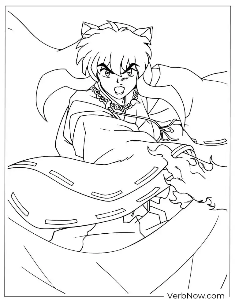 22 Free Inuyasha Coloring Pages For Kids (Printable PDF) Inuyasha Anime Character Coloring Page Printable