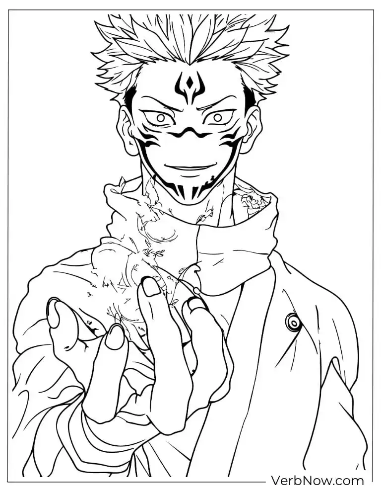 22 Free Jujutsu Kaisen Coloring Pages (100% Printable PDF) Sukuna Jujutsu Kaisen Coloring Page