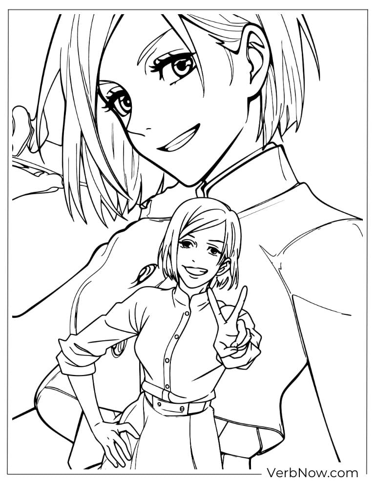 22 Free Jujutsu Kaisen Coloring Pages (100% Printable PDF) Nobara Kugisaki Jujutsu Kaisen Coloring Page
