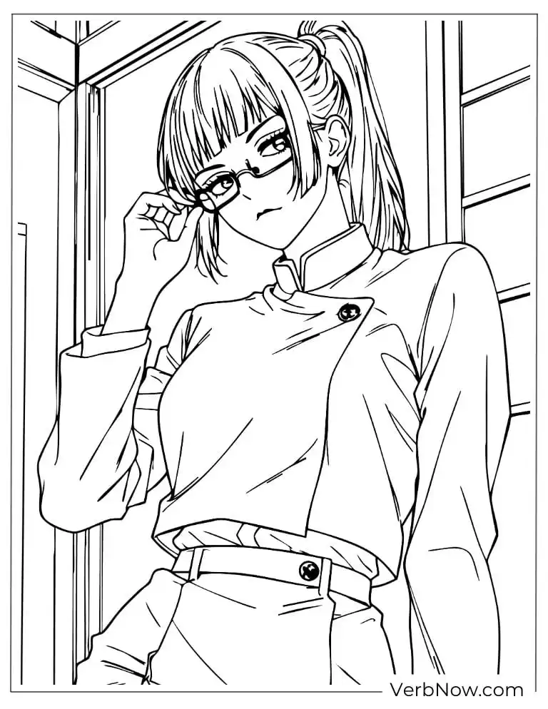 22 Free Jujutsu Kaisen Coloring Pages (100% Printable PDF) Maki Zenin Jujutsu Kaisen Coloring Page