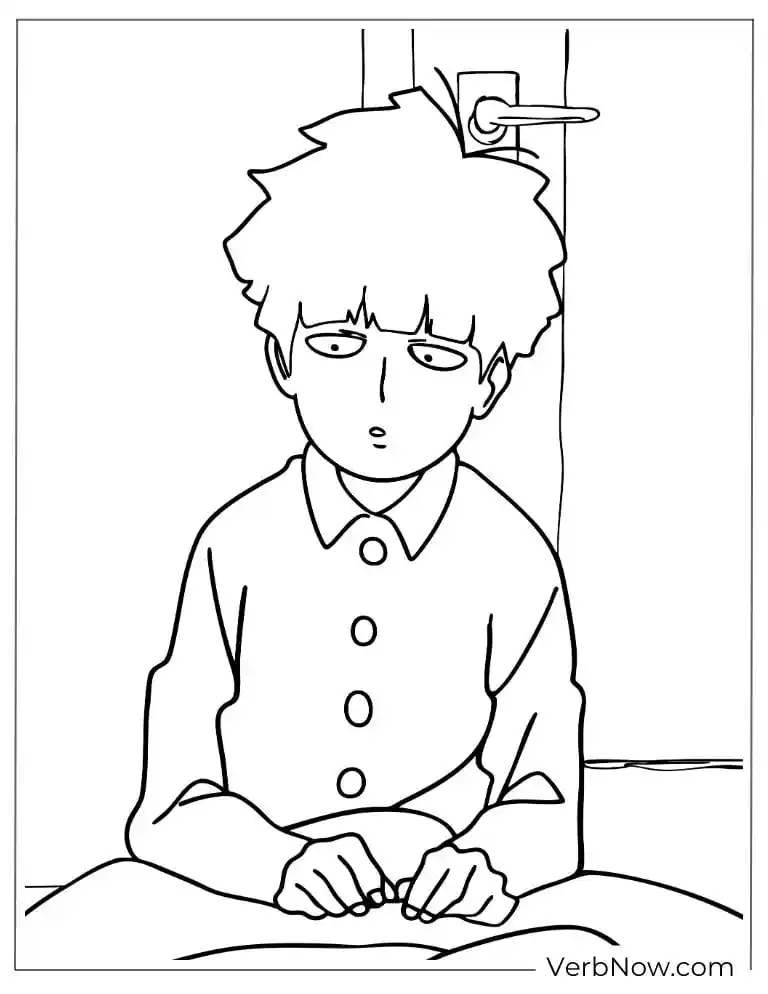 22 Free Mob Psycho 100 Coloring Pages (Printable PDF) Mob Psycho 100 Mob Coloring Page Line Art